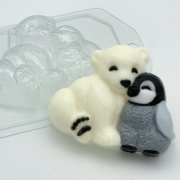 Мишка и пингвин друзья форма пластиковая