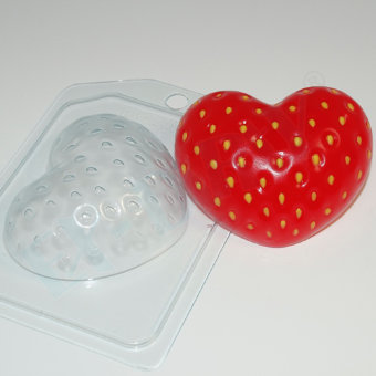 Клубничное сердце пластиковая форма для мыла