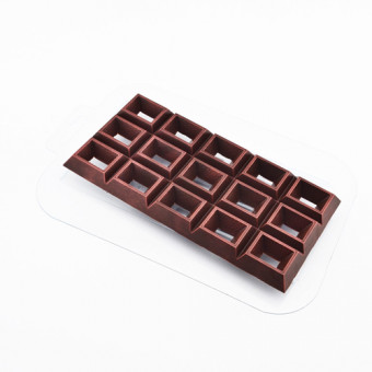 Плитка Насквозь Прямоугольники пластиковая форма для шоколада