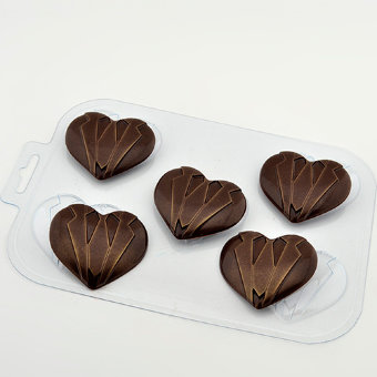 Мужское сердце пластиковая форма для шоколада и мыла