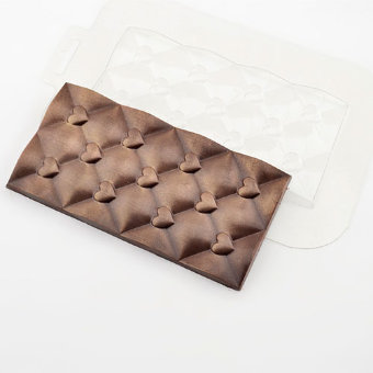 Плитка Сердечки пластиковая форма для мыла и шоколада
