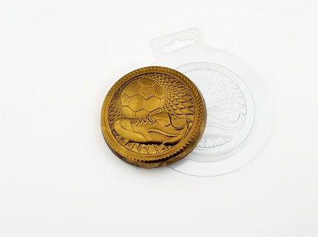 Медаль Мяч и бутса пластиковая форма для шоколада