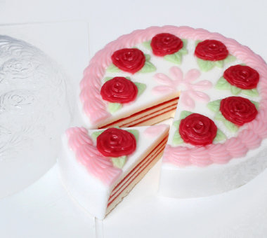 Торт с розами под нарезку пластиковая форма для мыла